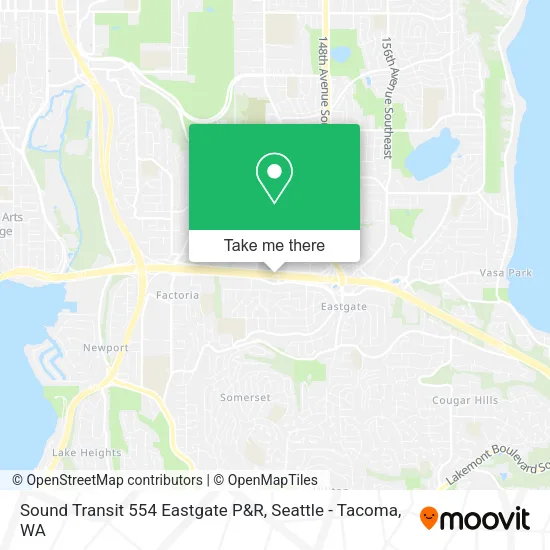 Sound Transit 554 Eastgate P&R map