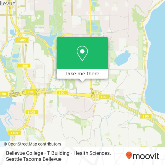 Bellevue College - T Building - Health Sciences map