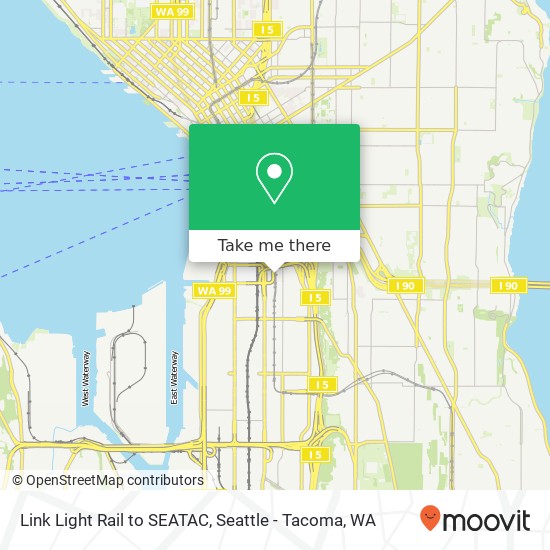 Link Light Rail to SEATAC map