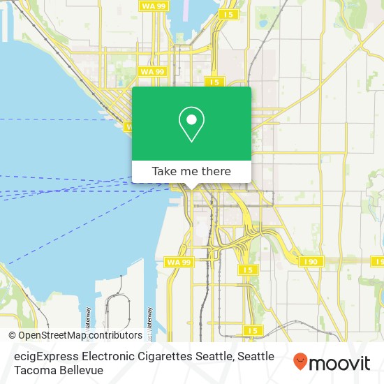 Mapa de ecigExpress Electronic Cigarettes Seattle