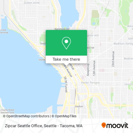 Zipcar Seattle Office map