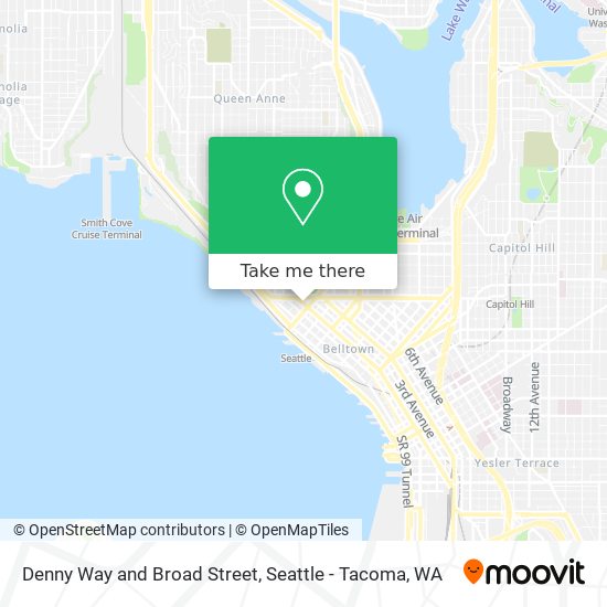 Denny Way and Broad Street map