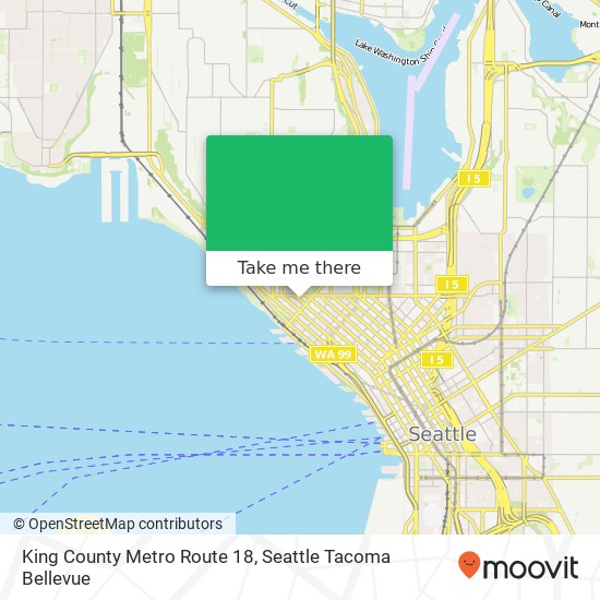 King County Metro Route 18 map