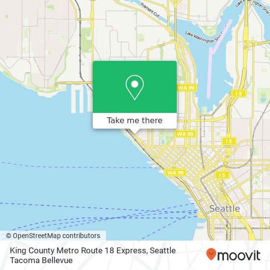 King County Metro Route 18 Express map