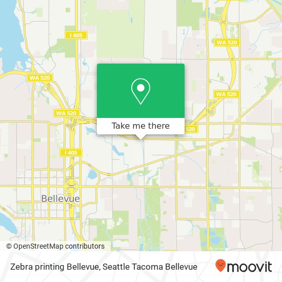 Zebra printing Bellevue map