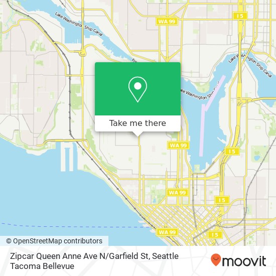 Mapa de Zipcar Queen Anne Ave N / Garfield St