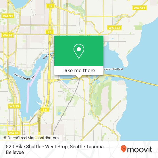 Mapa de 520 Bike Shuttle - West Stop