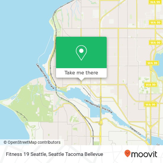 Fitness 19 Seattle map