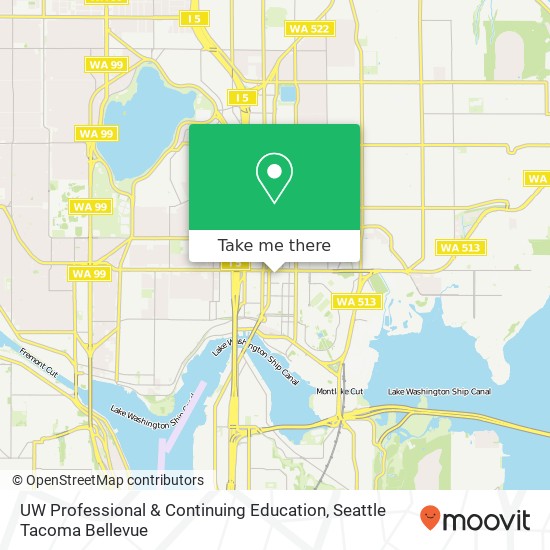 UW Professional & Continuing Education map