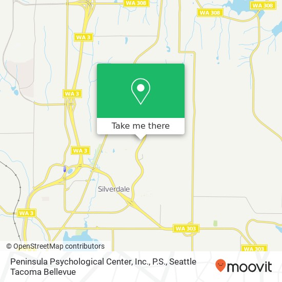 Mapa de Peninsula Psychological Center, Inc., P.S.