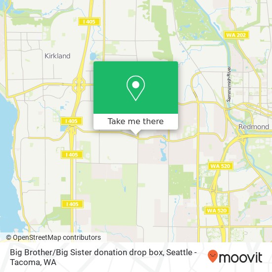 Mapa de Big Brother / Big Sister donation drop box