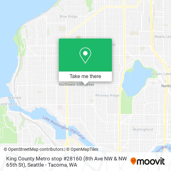 King County Metro stop #28160 (8th Ave NW & NW 65th St) map
