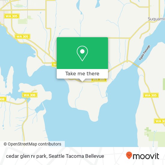 Mapa de cedar glen rv park