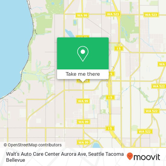 Walt's Auto Care Center Aurora Ave map