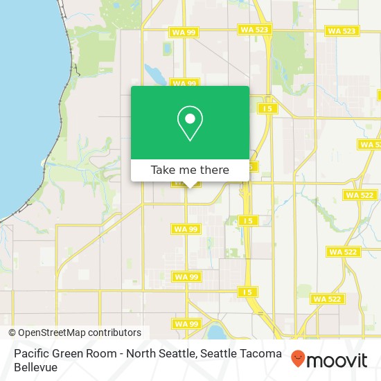 Mapa de Pacific Green Room - North Seattle