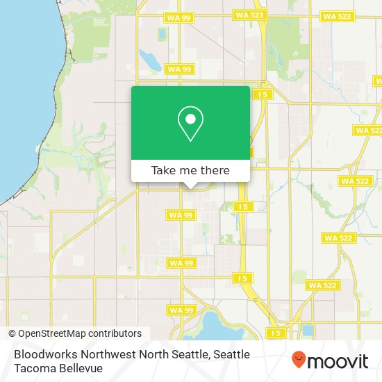 Mapa de Bloodworks Northwest North Seattle