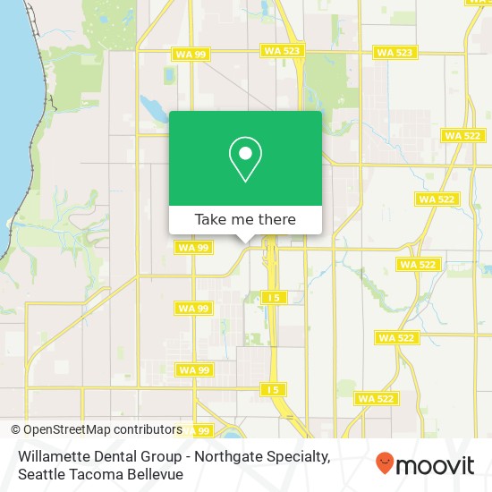 Willamette Dental Group - Northgate Specialty map