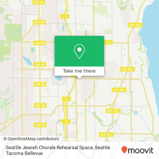 Mapa de Seattle Jewish Chorale Rehearsal Space
