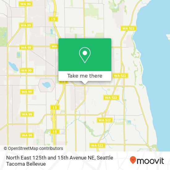 North East 125th and 15th Avenue NE map