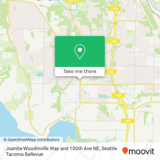 Juanita-Woodinville Way and 100th Ave NE map