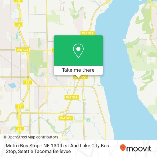 Metro Bus Stop - NE 130th st And Lake City Bus Stop map