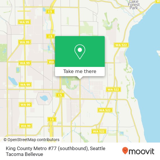 Mapa de King County Metro #77 (southbound)