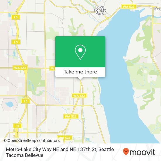 Metro-Lake City Way NE and NE 137th St map