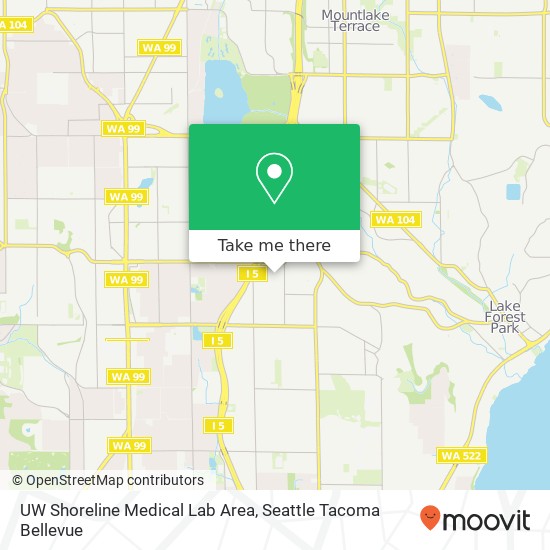 Mapa de UW Shoreline Medical Lab Area