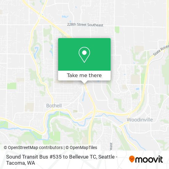 Mapa de Sound Transit Bus #535 to Bellevue TC