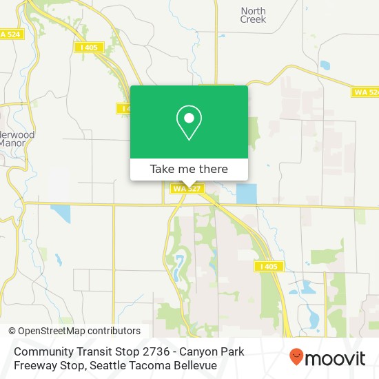 Mapa de Community Transit Stop 2736 - Canyon Park Freeway Stop