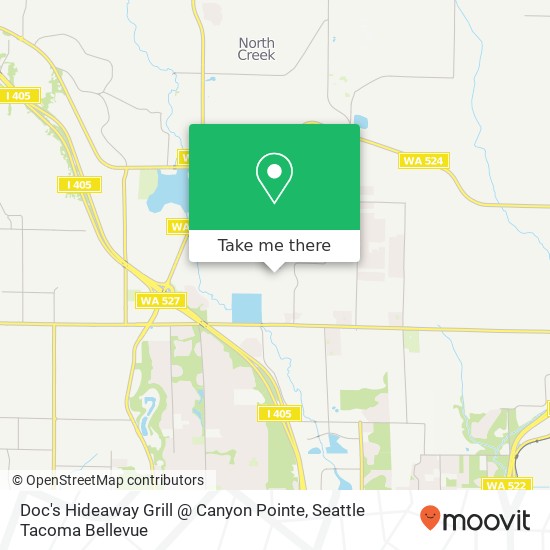 Doc's Hideaway Grill @ Canyon Pointe map