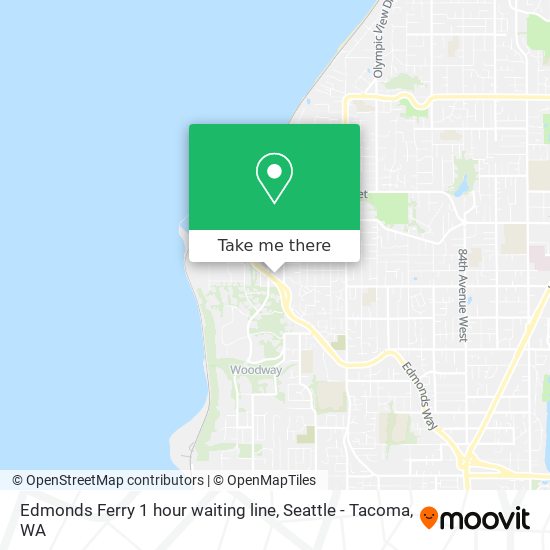 Mapa de Edmonds Ferry 1 hour waiting line