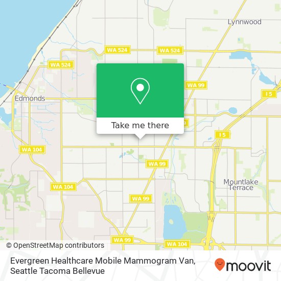 Mapa de Evergreen Healthcare Mobile Mammogram  Van