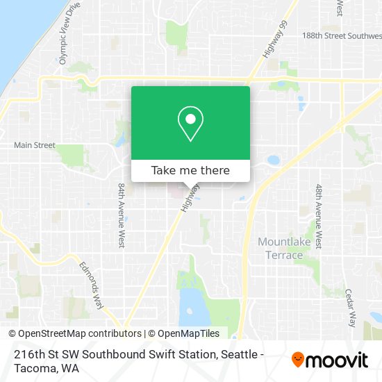 216th St SW Southbound Swift Station map