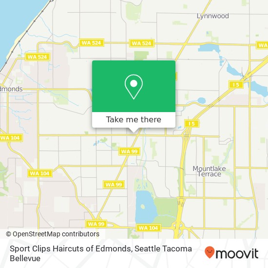 Sport Clips Haircuts of Edmonds map