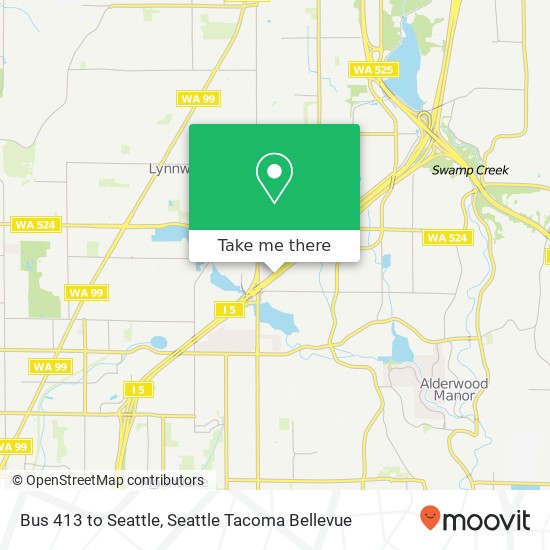 Bus 413 to Seattle map