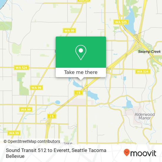 Sound Transit 512 to  Everett map