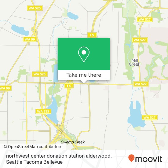 Mapa de northwest center donation station alderwood