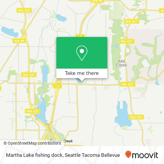 Martha Lake fishing dock map