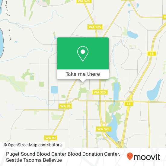 Mapa de Puget Sound Blood Center Blood Donation Center