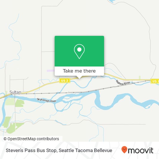 Steven's Pass Bus Stop map
