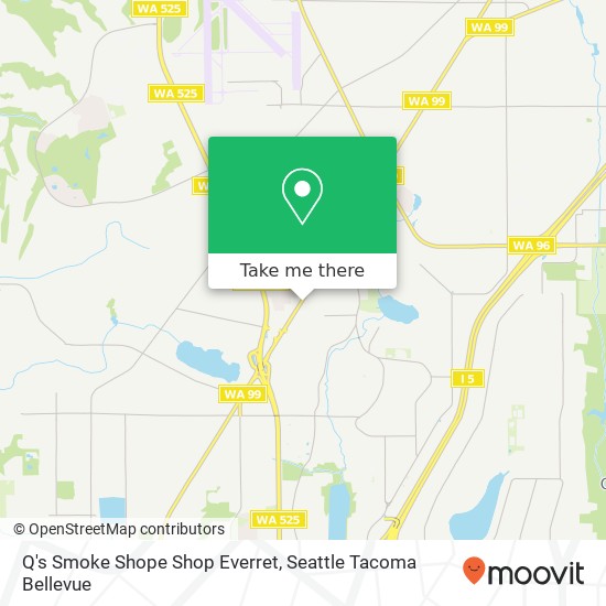 Mapa de Q's Smoke Shope Shop Everret