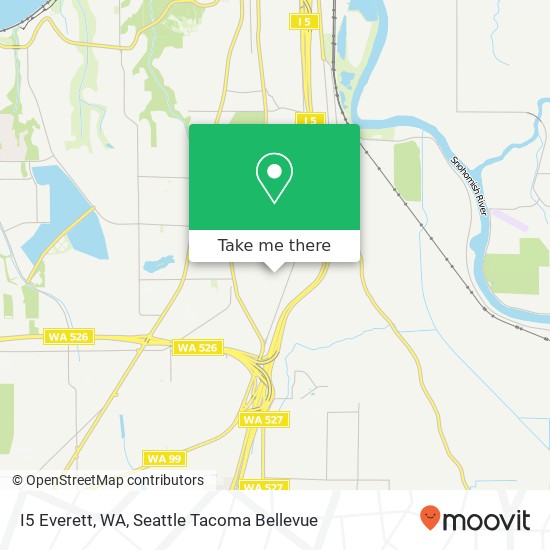 I5 Everett, WA map