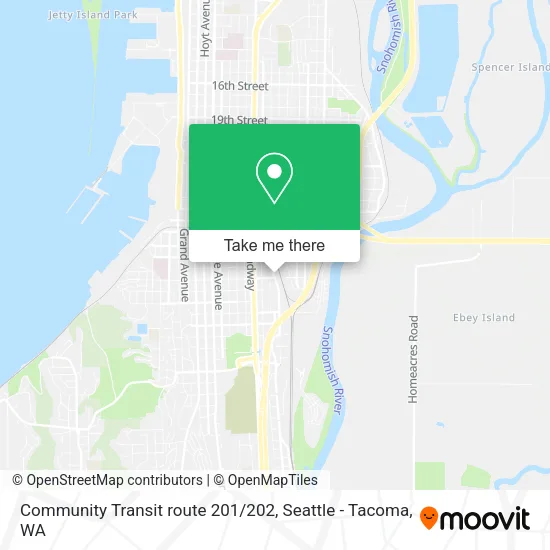 Mapa de Community Transit route 201 / 202