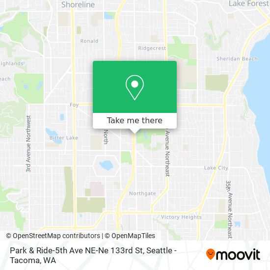 Mapa de Park & Ride-5th Ave NE-Ne 133rd St