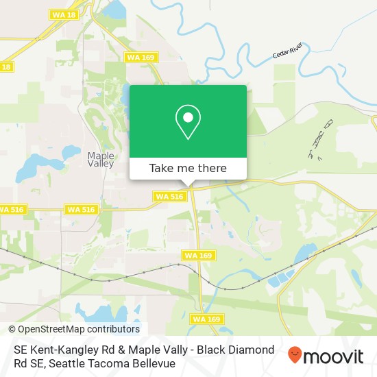 Mapa de SE Kent-Kangley Rd & Maple Vally - Black Diamond Rd SE