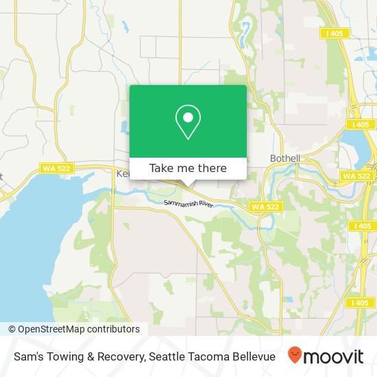 Sam's Towing & Recovery map