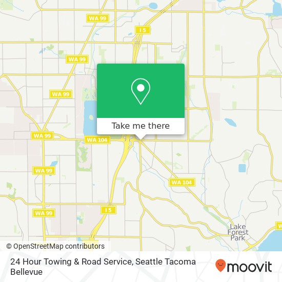 24 Hour Towing & Road Service map