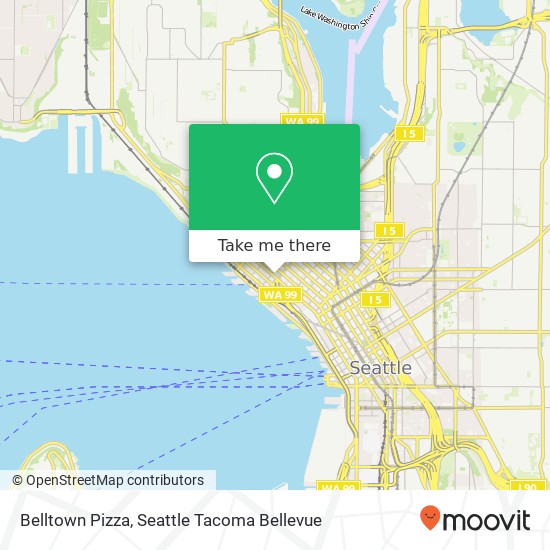 Mapa de Belltown Pizza
