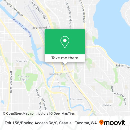 Exit 158/Boeing Access Rd/S map